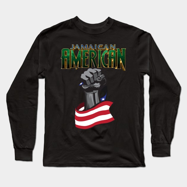 Jamaican American Long Sleeve T-Shirt by UnOfficialThreads